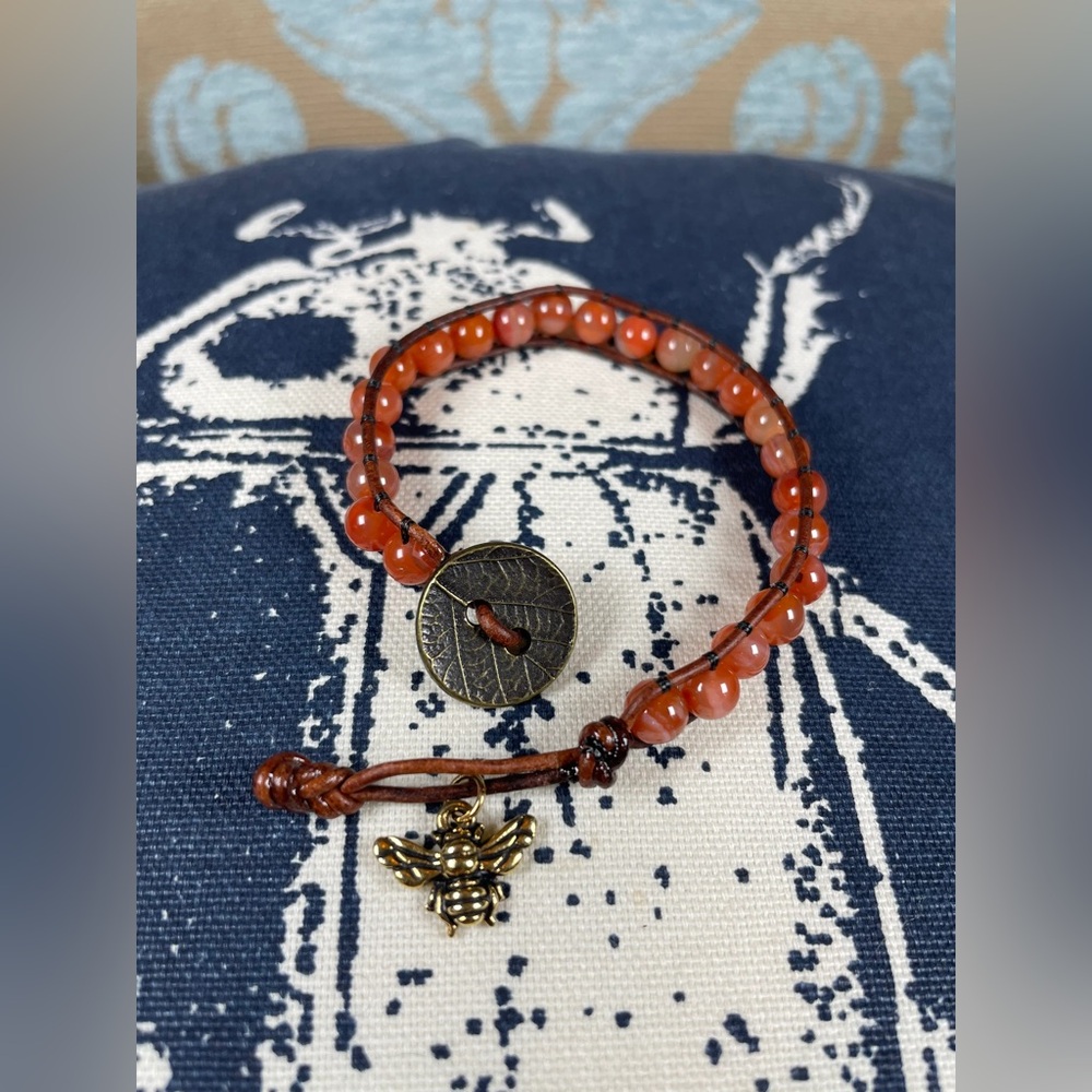 Stackable Carnelian Bead Bracelet - image 1